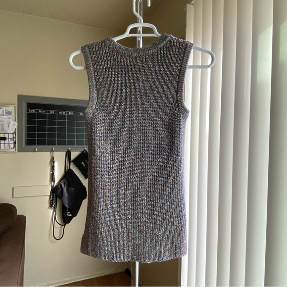 Ella Moss Marge Ribbed Knit Sleeveless Sweater Tank Mood Indigo Size Med… - Picture 3 of 16